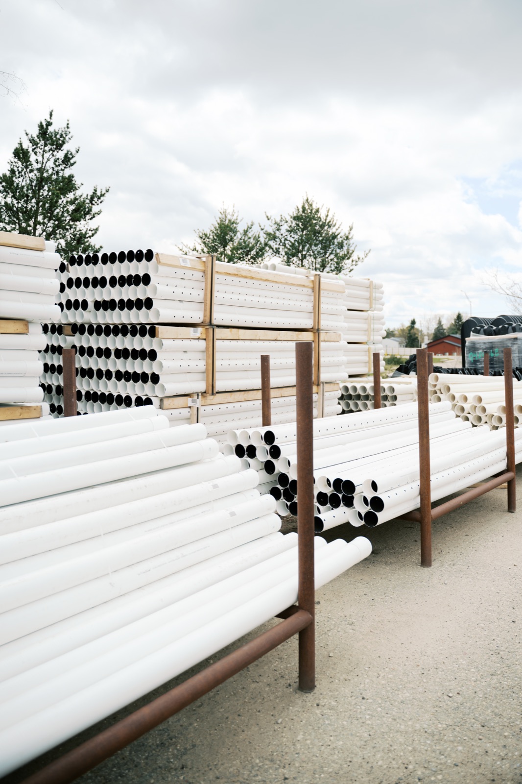 PVC pipe inventory at Harbor Pipe & Supply